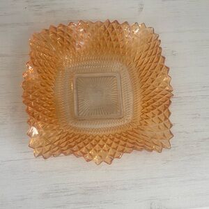 Elegant Amber Glass Accent Bowl